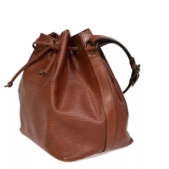 LOUIS VUITTON Petit Noe Drawstring Shoulder Bag Epi Leather Brown - Picture 2 of 16